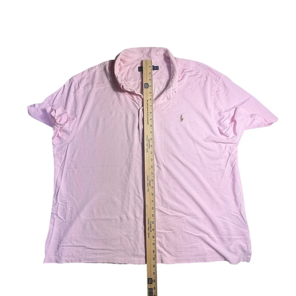 Ralph Lauren Knit Oxford Polo Shirt Mens 3XB Big Pink Cotton Pony-2221